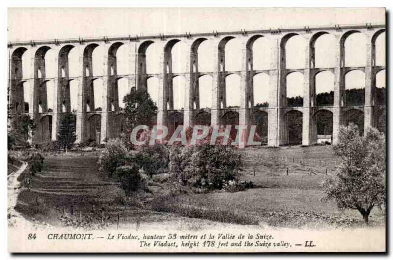 Old Postcard Chaumont The Viaduce and Vallee de Suize