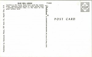 Blue Bell Lodge Custer State Park Rustic Dining Room Buffalo Land SD Postcard 