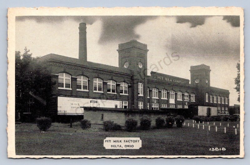 J99/ Delta Ohio Postcard c1940s Pet Milk Factory Creamery 82