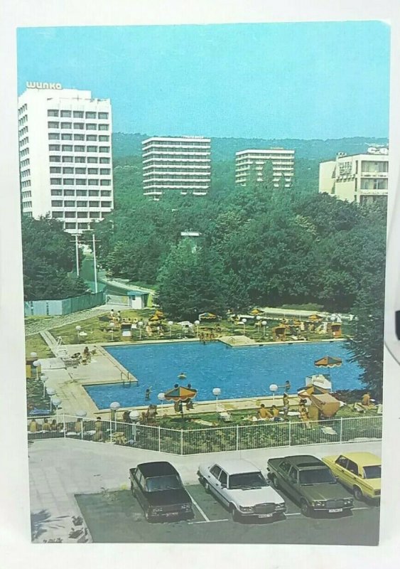 Vintage Postcard Slatni Pjassyzi Hotel and Pool Bulgaria VGC