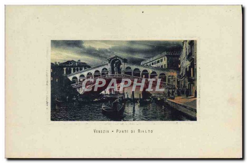 Old Postcard Venezia Ponte Di Rialto