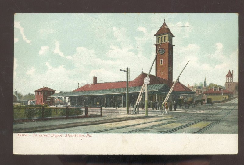 ALLENTOWN PENNSYLVANIA PA. RAILROAD DEPOT TRAIN STATION VINTAGE POSTCARD