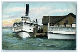 c1910s Steamer Vermont at the Dock, Burlington Vermont VT Unposted Postcard 
