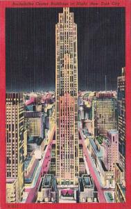 New York City Rockefeller Center Buildings At Night