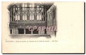 Old Postcard Poitiers Courthouse Chemine of the Guard Room