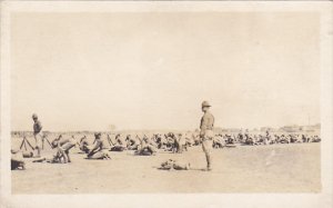 Military Soldiers In Field With Equipment Real Photo