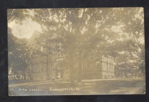 RPPC MANCHESTER IOWA HIGH SCHOOL BUILDING VINTAGE REAL PHOTO POSTCARD