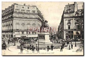 Old Postcard Paris Place des Victories Statue of Louis XIV