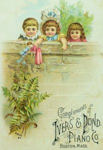 Patent Soft Stop Ivers & Ponds Pianos New England Coneratory of Music Card F90