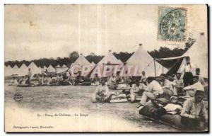 Old Postcard Camp Chalons soup militaria