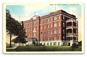 St. Mary's Hospital Madison Wis. Wisconsin c1923 Postcard