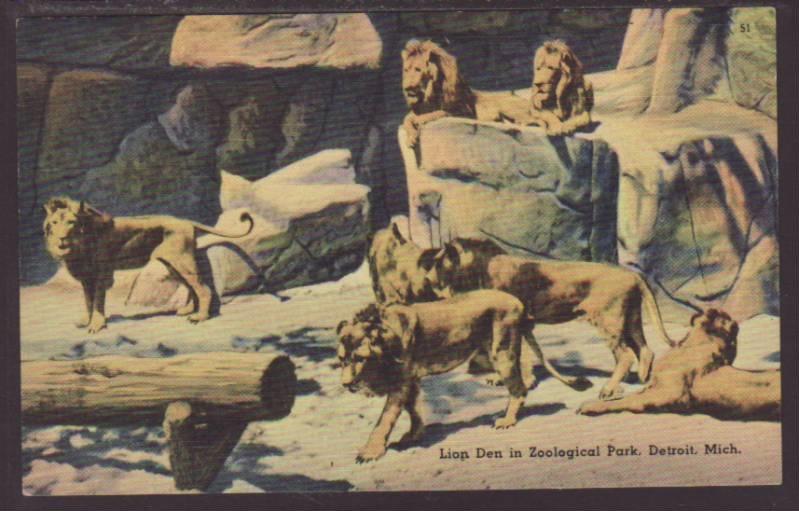 Lion Den,Zoo,Detroit,MI Postcard 