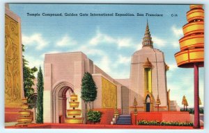 1939 Temple Compound Golden Gate Exposition Official Post Card San Francisco A30