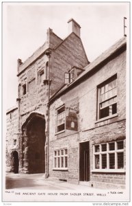 RP: WELLS, Somerset, England, Gate House from Sadler Street , 30-40s TUCK