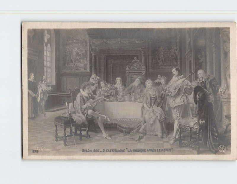 Postcard La Musique Après Le Repas By G. Castiglione, Salon 1907