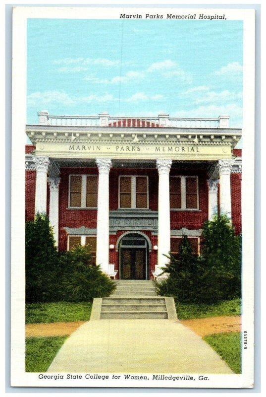 1940 Marvin Parks Memorial Hospital Georgia State College Milledgeville Postcard