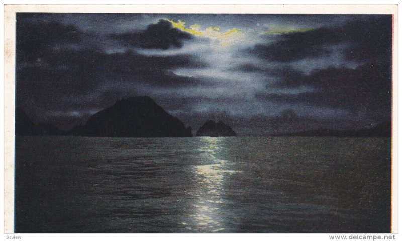 Moonlight Night, Resurrection Bay, ALASKA, 1910-1920s