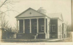 Kansas Independence Christian Church C-1910 RPPC Photo Postcard 22-3568