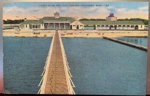 Vintage Postcard 1943 Yacht Club and Civic Center, Gulfport, MIssissippi (MS)