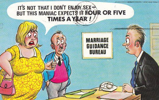 Marriage Guidance Bureau Office Sex Talk 1970s Bamforth Comic Humour Postcard