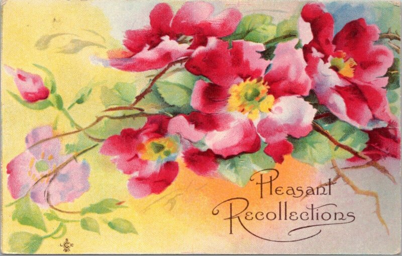 Postcard Greetings - Pleasant Recollections - floral