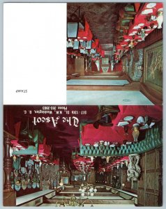 THE ASCOT RESTAURANT WASHINGTON DC INTERIOR VIEWS LARGE FOLDOVER POSTCARD