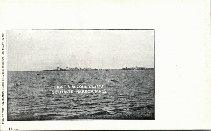 Postcard MA Plymouth County Scituate First & Second Cliffs Harbor UDB ~1905 H20