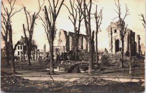 World War 1 Ruins of Newport Town Nieuwpoort Military RPPC C076