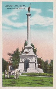 BLOOMINGTON, Illinois, PU-1949; Soldiers' And Sailors' Monument In Miller Park