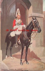 Harry Payne, Tuck No 3546, Military in London, Whitehall Sentry on Guard, Horse