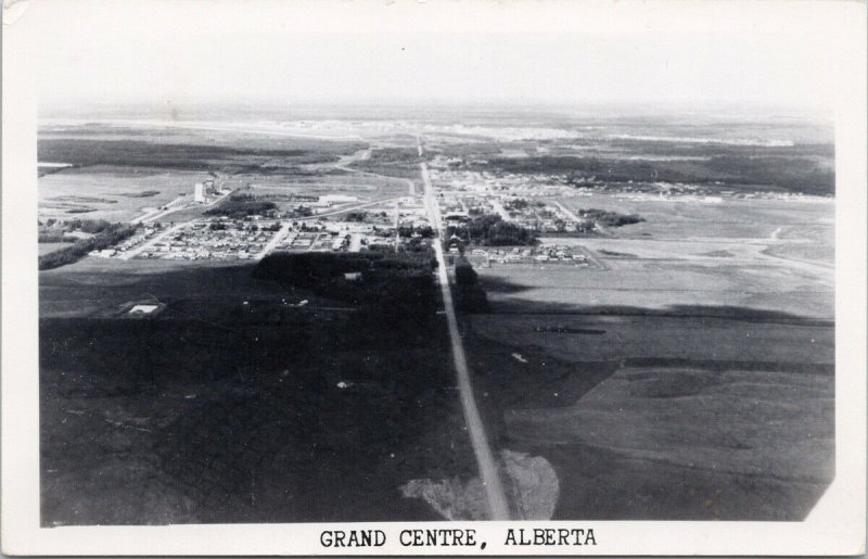 Grand Centre Alberta AB Aerial View c1968 Real Photo Postcard E83