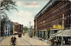 Main St. Auburn Maine Looking Towards Court Street Vintage Postcard C209