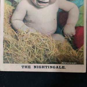 Rare Antique Postcard & Postage Stamp 1910 Baby photo Color GREAT SHAPE