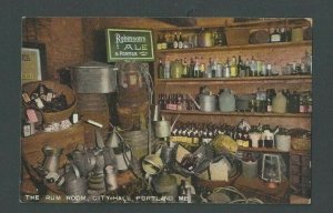 Ca 1904 Post Card Portland ME The Rum Room Shows All Kinds Of Alcohol