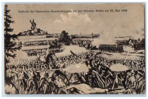 c1910 Battle of the German Federal Troops at the Niehler Mill at 29th Postcard