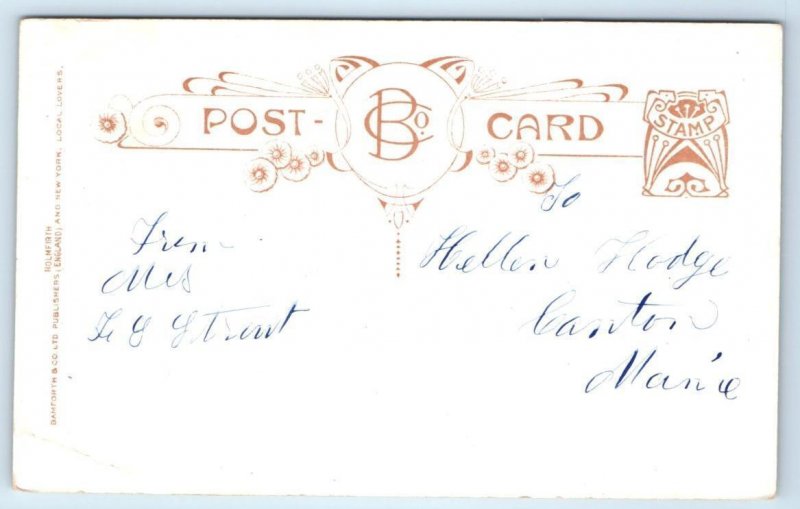 LEWISTON, ME Maine ~ Don't Go Too Fast SPOONER AUTO Comic c1910s Postcard