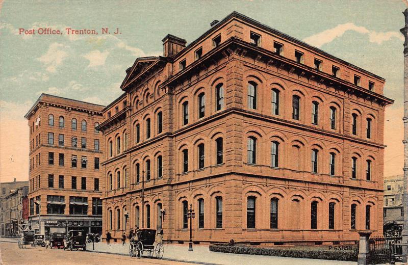 Post Office, Trenton, New Jersey, Early Postcard, Unused