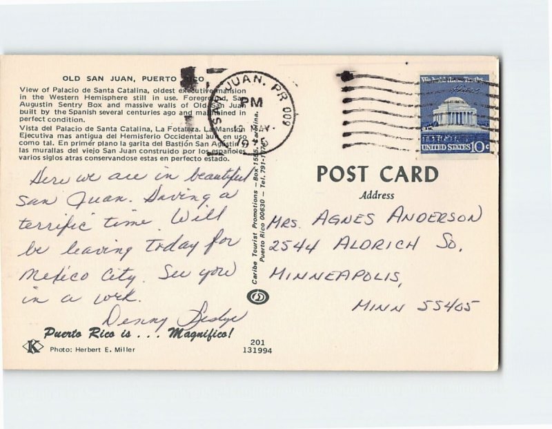 Postcard View of Palacio de Santa Catalina, Old San Juan, Puerto Rico