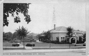 Postcard Indiana Hartford Water Works Park Wayne Paper Box Clear View 22-13494