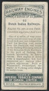 Canada 1930s Train | Imperial Tobacco Company Railway Engines Cigarettes Card