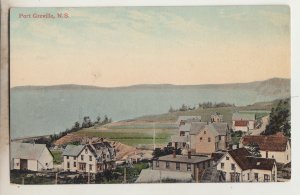 P3396 postcard vintage port greville nova scotia birds eye view