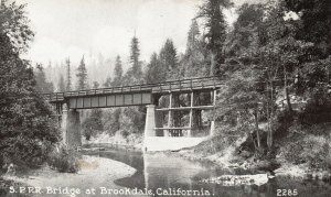 Brookdale CA-California, S. P. R. R. Bridge Railroad Train Vintage Postcard