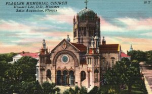 Vintage Postcard 1958 Flagler Memorial Church Howard Lee St. Augustine Florida