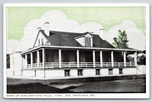 Ste Genevieve Missouri~Jean Baptiste Valle Home Street View~Vintage Postcard