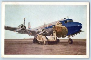 1947 United Air Lines Airplane Mail And Express Air Mail Field Vintage Postcard