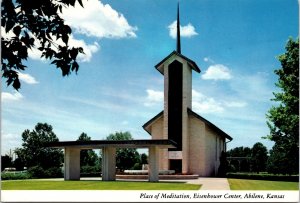 CONTINENTAL SIZE POSTCARD PLACE OF MEDITATION EISENHOWER CENTER ABILENE KANSAS