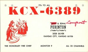 QSL Radio Card From Kansas City Kansas KCX-6389 