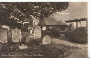 Buckinghamshire Postcard - Stoke Poges Church Porch & Yew Tree - Ref 15485A