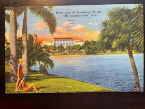 Vintage Postcard 1954 Mirror Lake St. Petersburg The Sunshine City Florida FL