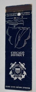 U. S. Coast Guard Auxiliary Chicago District Ships 20 Strike Matchbook Cover